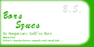 bors szucs business card